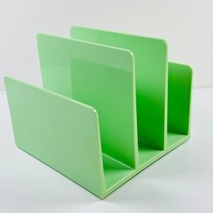 Vintage Poppin Mint Jadeite Green Acrylic Desktop Mail 3-File Sorter Y2K Dorm